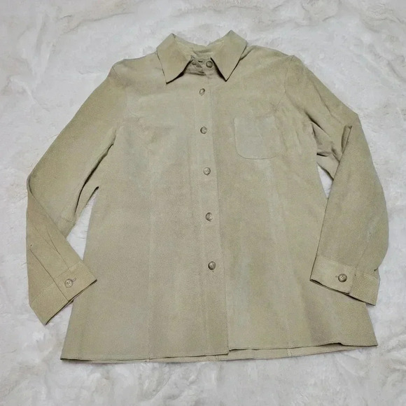 100% Genuine Leather Marsh Landing Women's Suede Shirt Jacket Coat Button Up M - Picture 2 of 11